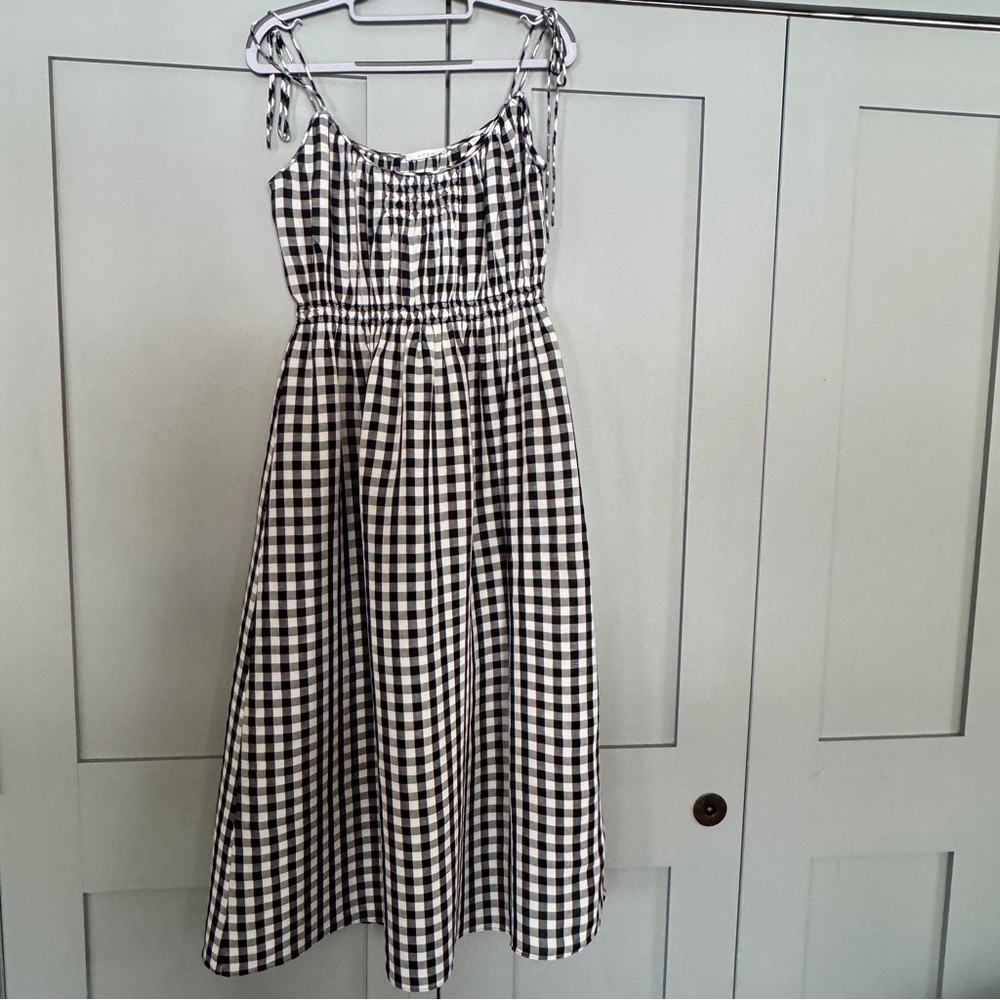 Doen Leslie Gingham Tie-Shoulder Dress